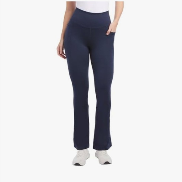 NWT Jockey Womens Yoga Pants Navy Blue Studio Flare Pant Pockets - Picture 1 of 3